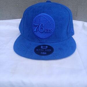 Blue Suede Ultra Game 76ers Snapback Cap, Rare Edition